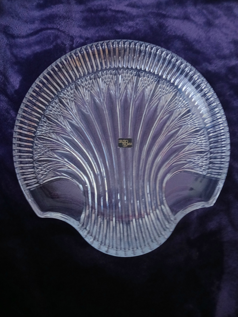 Vintage Circular Glass Serving Dish by Studio Nova.